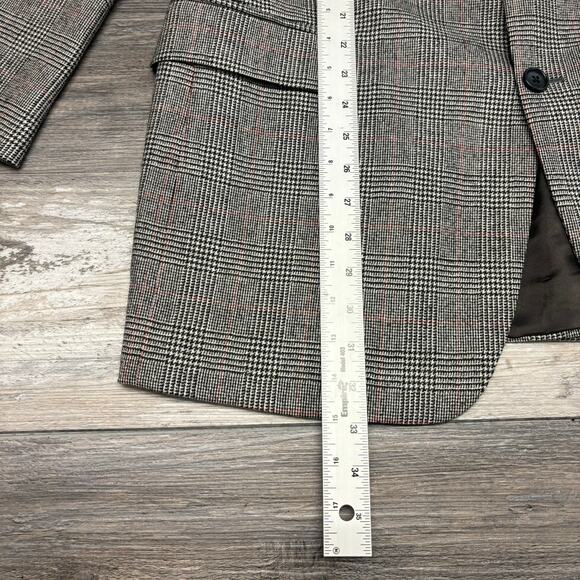 Vintage Y2K Brooks Brothers Glen Plaid Men 42L Single Breasted Wool Italy Blazer - Picture 9 of 13